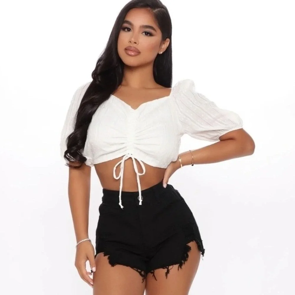 Fashion Nova black ripped distressed cutoff denim jean‎ shorts size 1